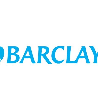 This image features the blue logo of Barclays, showcasing an eagle emblem.
