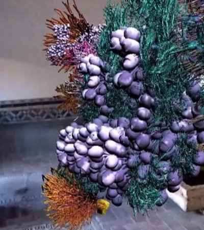 A vibrant arrangement of colorful flowers and plants.