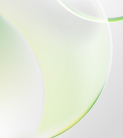 An abstract design featuring smooth curves and gradients in shades of green.