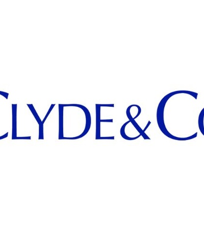 This image features the logo of Clyde & Co, a global law firm.