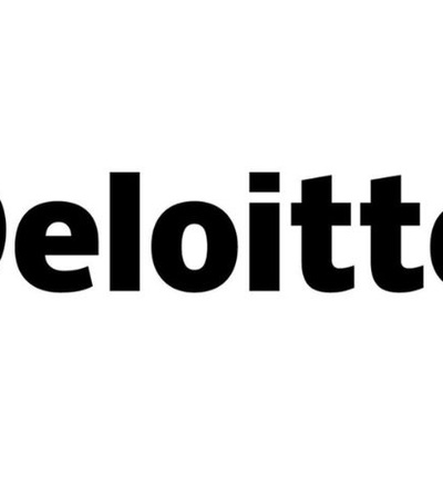 A logo of Deloitte showcasing its name in bold letters with a green dot.
