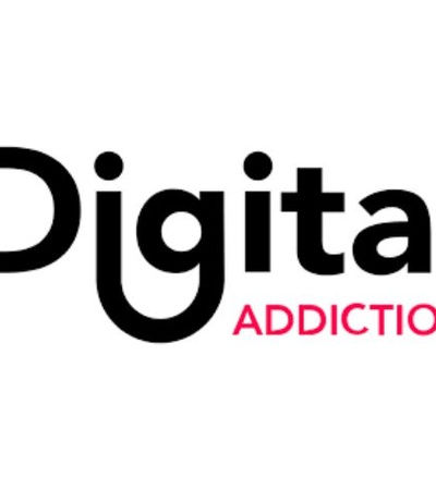 This image features the phrase 'Digital Addiction' in a stylized font.