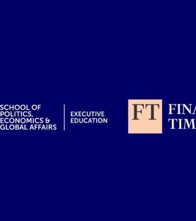 A logo design representing IE University and Financial Times partnership.