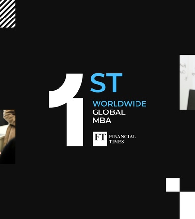 An advertisement showcasing the top-ranked global MBA program with engaging visuals.