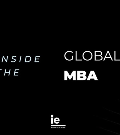 The image features text promoting the Global MBA program.