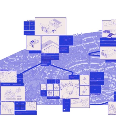 A conceptual layout diagram titled 'HOT TO GO' featuring various illustrations and data points.