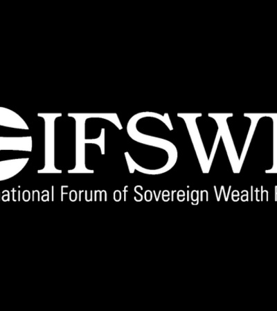 Logo of the International Forum of Sovereign Wealth Funds (IFSWF) featuring stylized text and graphic elements.
