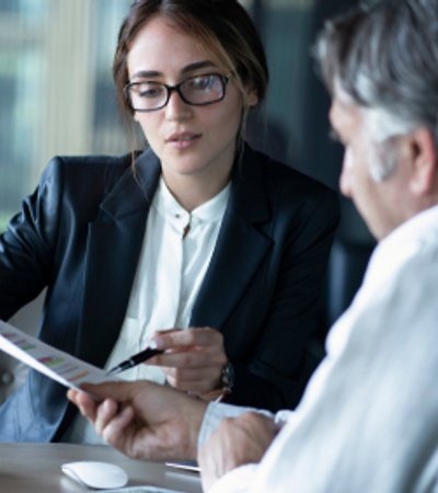 Woman and man with some business papers