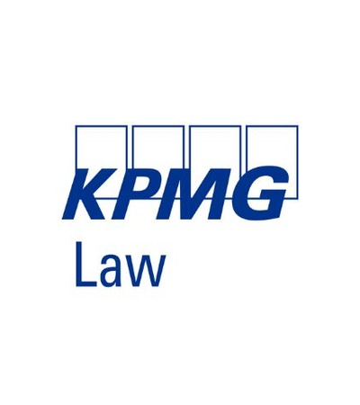 This image displays the KPMG Law logo in blue.