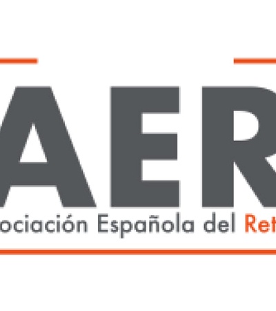 Logo of the Asociación Española del Retail featuring the acronym AER in orange and gray inside a rectangular border.