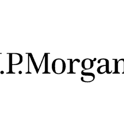 The image shows the logo of J.P. Morgan in black text on a white background.