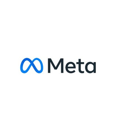 The image features the Meta logo in a minimalist design.