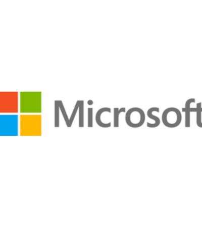 The logo of Microsoft featuring a multicolored window and the company name.
