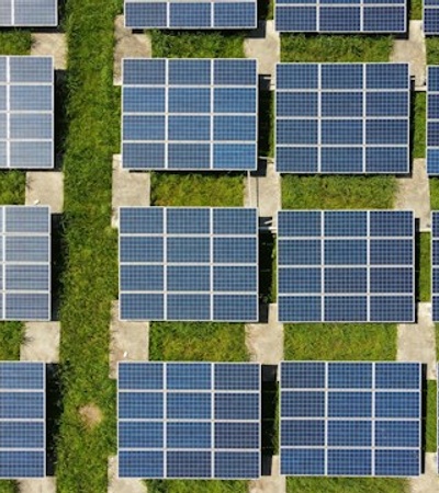 solar panels in the gorund