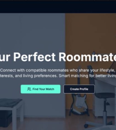 A website interface for finding compatible roommates.