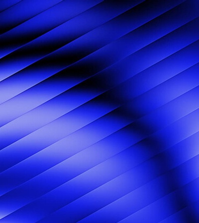 A modern abstract design featuring shades of blue with diagonal lines.