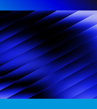 An abstract image featuring diagonal blue gradients and lines.
