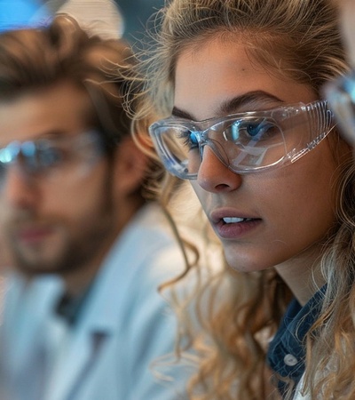 A group of scientists working in a laboratory setting.