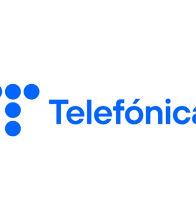 The image features the logo of Telefónica, a telecommunications company.