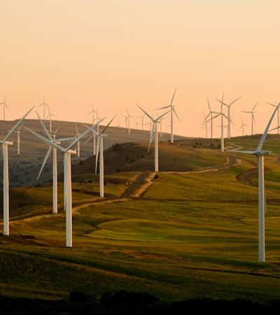 wind turbines in the rural area