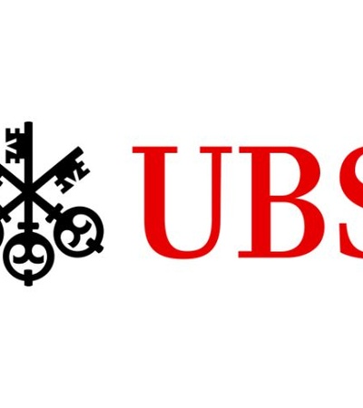 This image features the logo of UBS, a global financial services company.