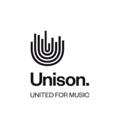 A logo representing Unison, an organization united for music.
