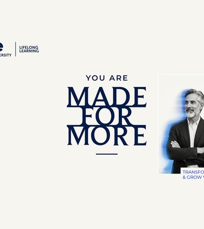 A promotional image for an educational program featuring the text 'You Are Made for More'.