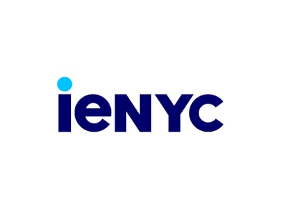 This is a logo featuring the text 'ieNYC' in blue and light blue colors.