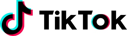 The image shows the logo of TikTok, featuring a stylized 'd' note and text in black and pink.