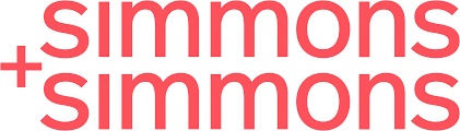 The image displays the logo of 'Simmons + Simmons' in red font on a white background.