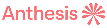 The image displays the logo of Anthesis, featuring a stylized pink flower and the text 'Anthesis' in red.