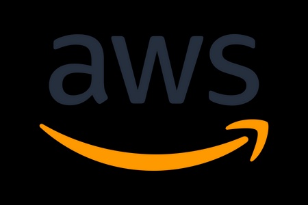 The image features the AWS logo with a stylized smile in orange.