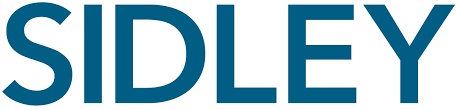 The image displays the word 'SIDLEY' in blue uppercase letters on a white background.