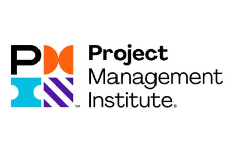 Logo of the Project Management Institute featuring stylized letters 'PMI' with puzzle piece designs in magenta and orange.