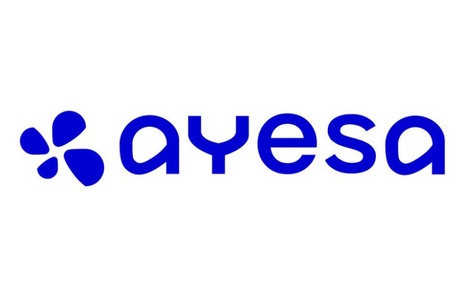 A blue logo featuring the word 'ayesa' and a graphic element resembling a flower.