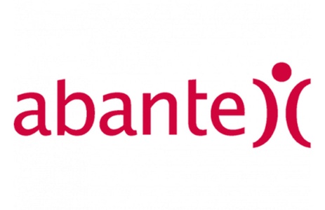 The image features a logo with the word 'abante' in red letters and a stylized figure.