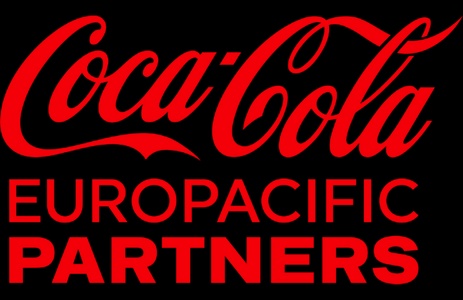 A logo featuring the Coca-Cola brand name and the words Europacific Partners.