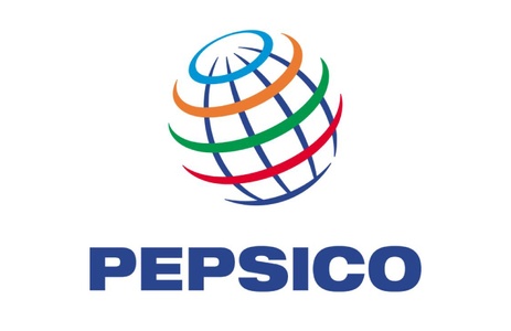 The logo of PepsiCo features a globe with colorful rings and the company name below.