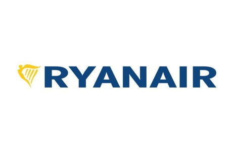 The logo of Ryanair, a low-cost airline company.