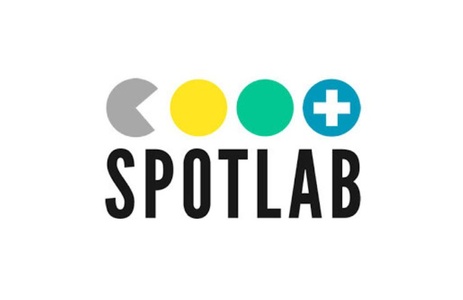 A modern logo featuring geometric shapes and the word 'SPOTLAB'.