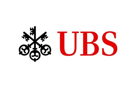 This image features the logo of UBS, a global financial services company.