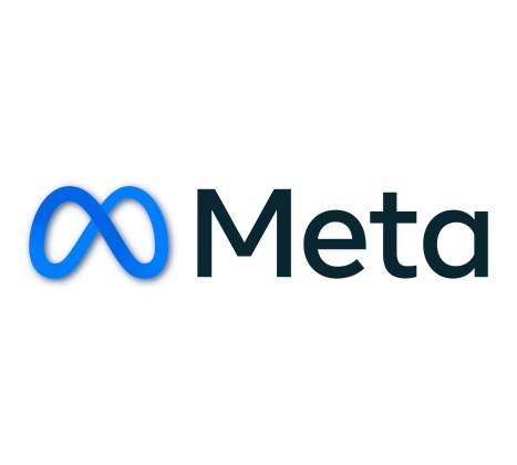 Logo of Meta featuring a blue infinity symbol on a white background.