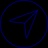 A blue navigation arrow inside a circular outline.