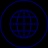 A blue globe icon enclosed in a circle.