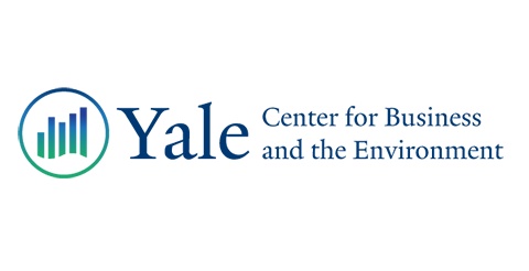 Logo of the Yale Center for Business and the Environment, featuring stylized bar graphs and text.