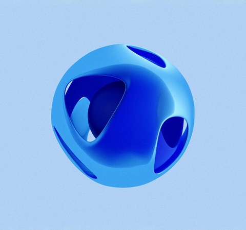 Abstract circle image in blue