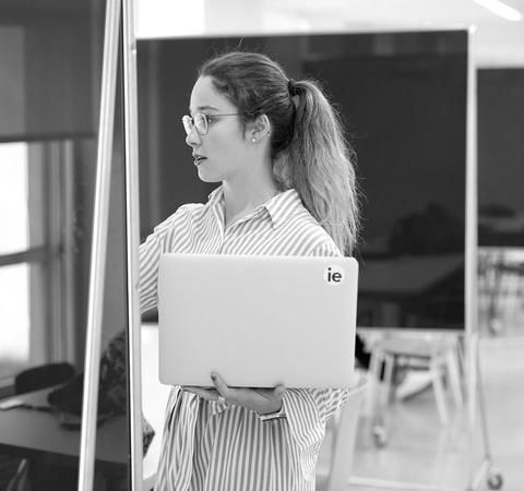 IE Student in a Black & white image