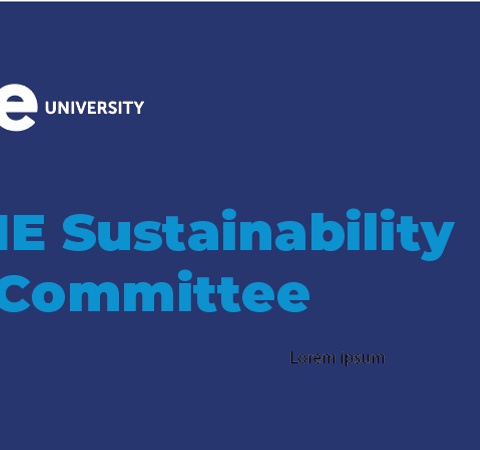 This image features the logo of IE University along with the title 'IE Sustainability Committee'.