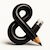 A creative representation of an ampersand symbol combined with a pencil.