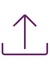 An upload icon with an upward arrow and a horizontal line beneath it.
